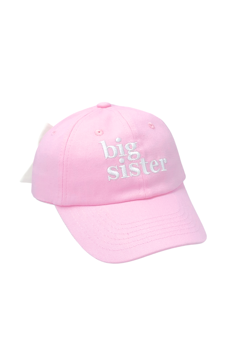 Bits & Bows Big Sister Twill Bow Baseball Hat, Main, color, Pink
