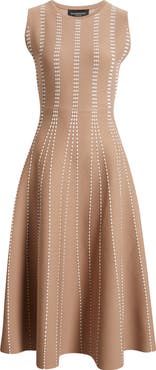 FREEMARKET Contrast Piping Sleeveless Midi Sweater Dress