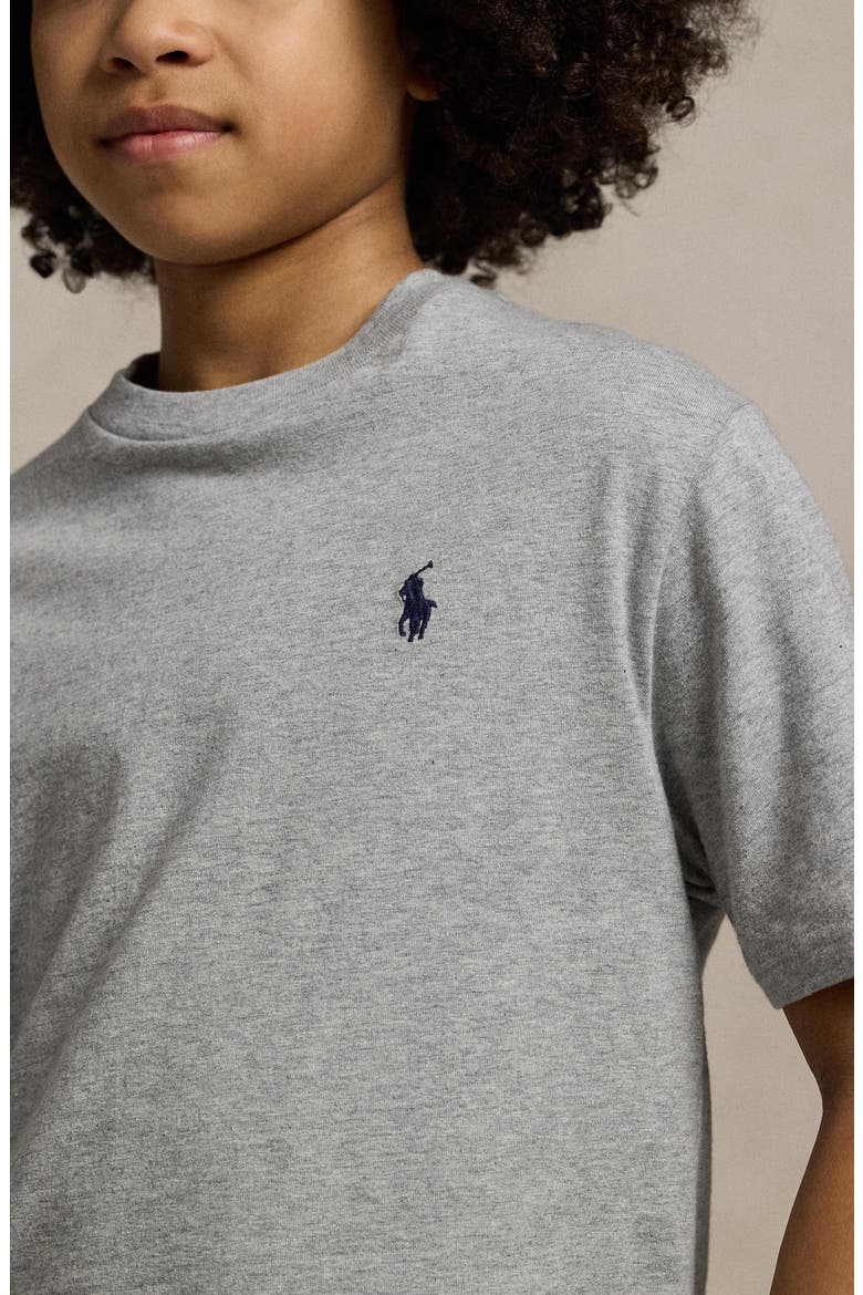 Kids' Short Sleeve Cotton Jersey T-Shirt, Alternate, color, ANDOVER HEATHER