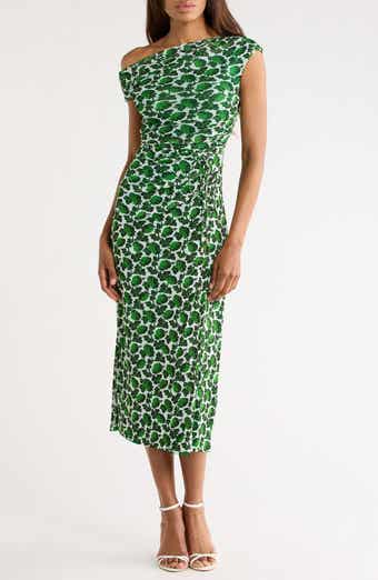Diane von Furstenberg Wittrock One-Shoulder Cap Sleeve Mesh Midi Dress