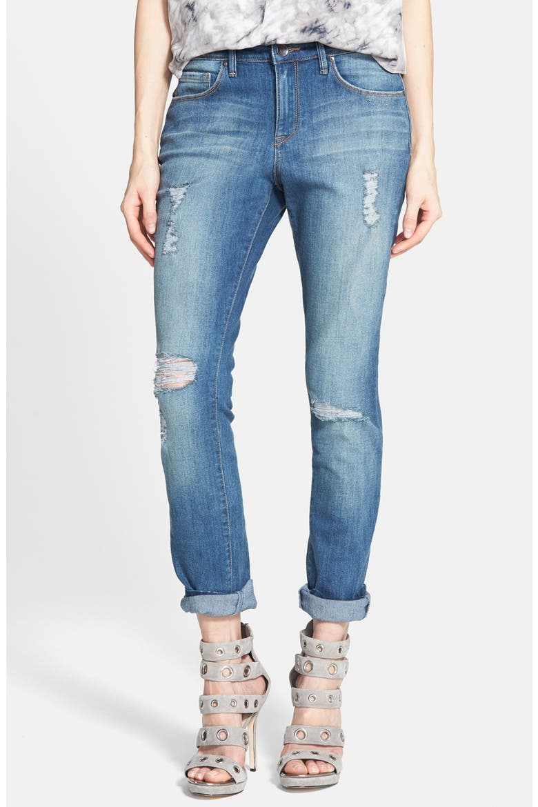 'Artful' Distressed Relaxed Jeans, Main, color, DEL RAY BLUE