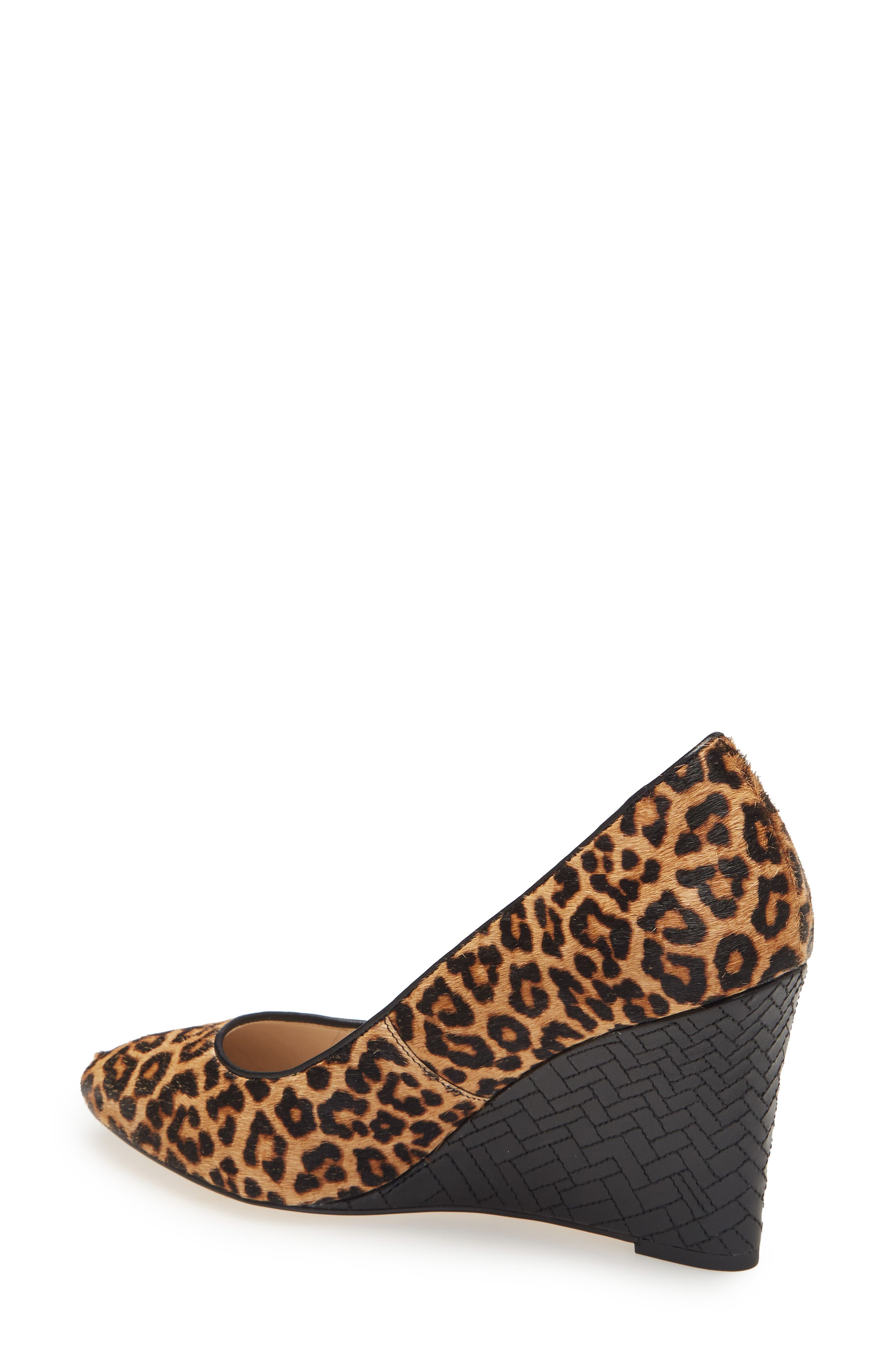 Marit Genuine Calf Hair Wedge Pump, Alternate, color, LEOPARD PRINT CALF HAIR