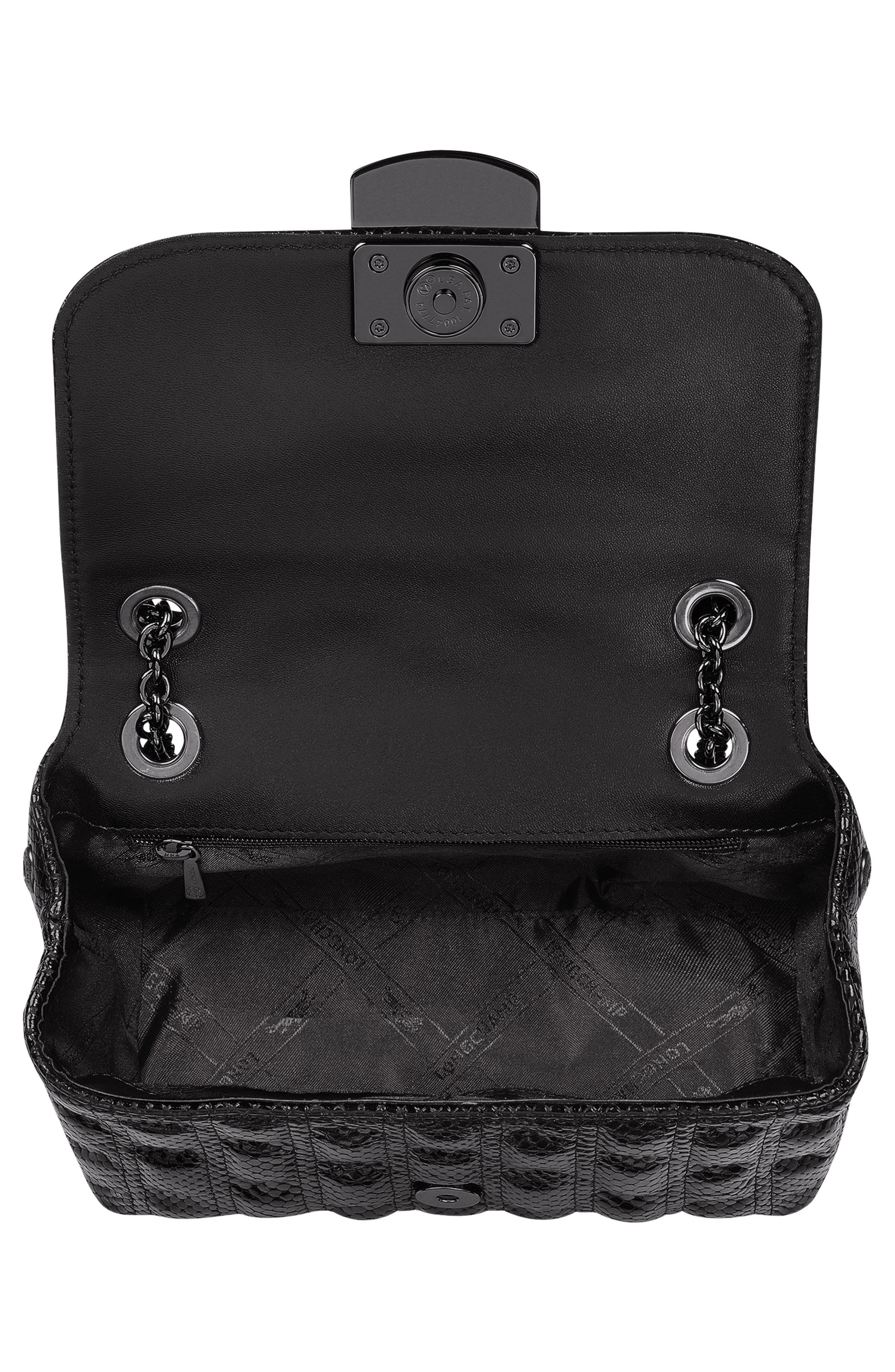 Longchamp Snakeskin Embossed Convertible Shoulder Bag, Alternate, color, 