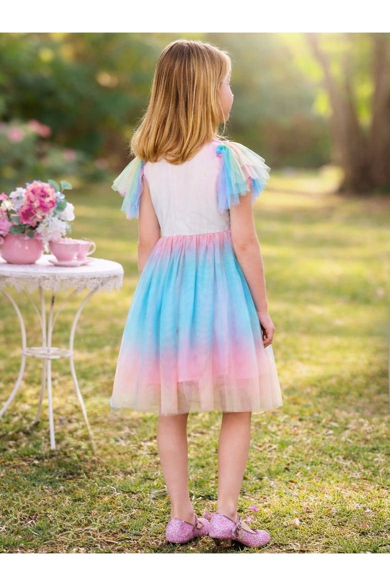 Cotton Candy Dreams Flutter Sleeve Party Dress, Alternate, color, Pink