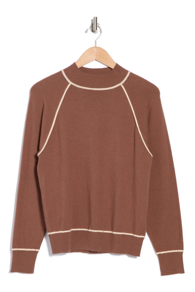 Tipped Dolman Sleeve Sweater, Alternate, color, CLAY