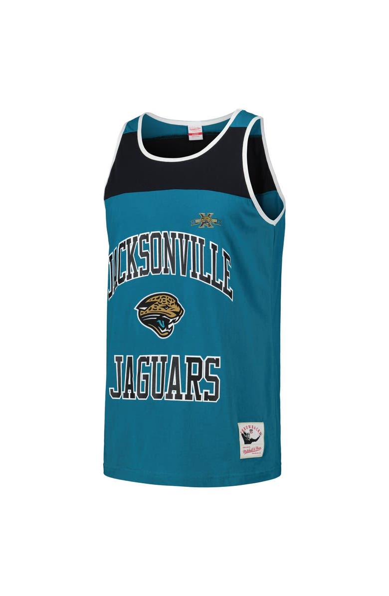 Mitchell & Ness Men's Mitchell & Ness Teal/Black Jacksonville Jaguars Gridiron Classics Heritage Colorblock Tank Top, Alternate, color, Teal