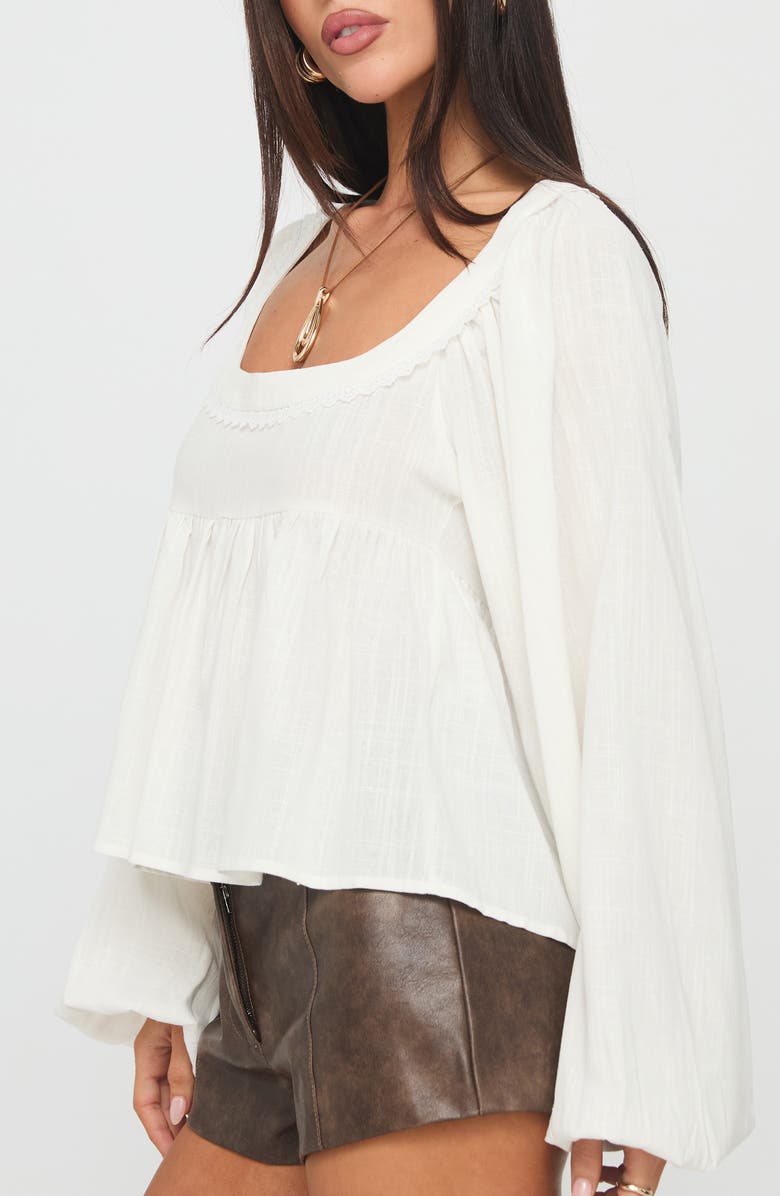 Princess Polly Benjie Long Sleeve Top, Alternate, color, White