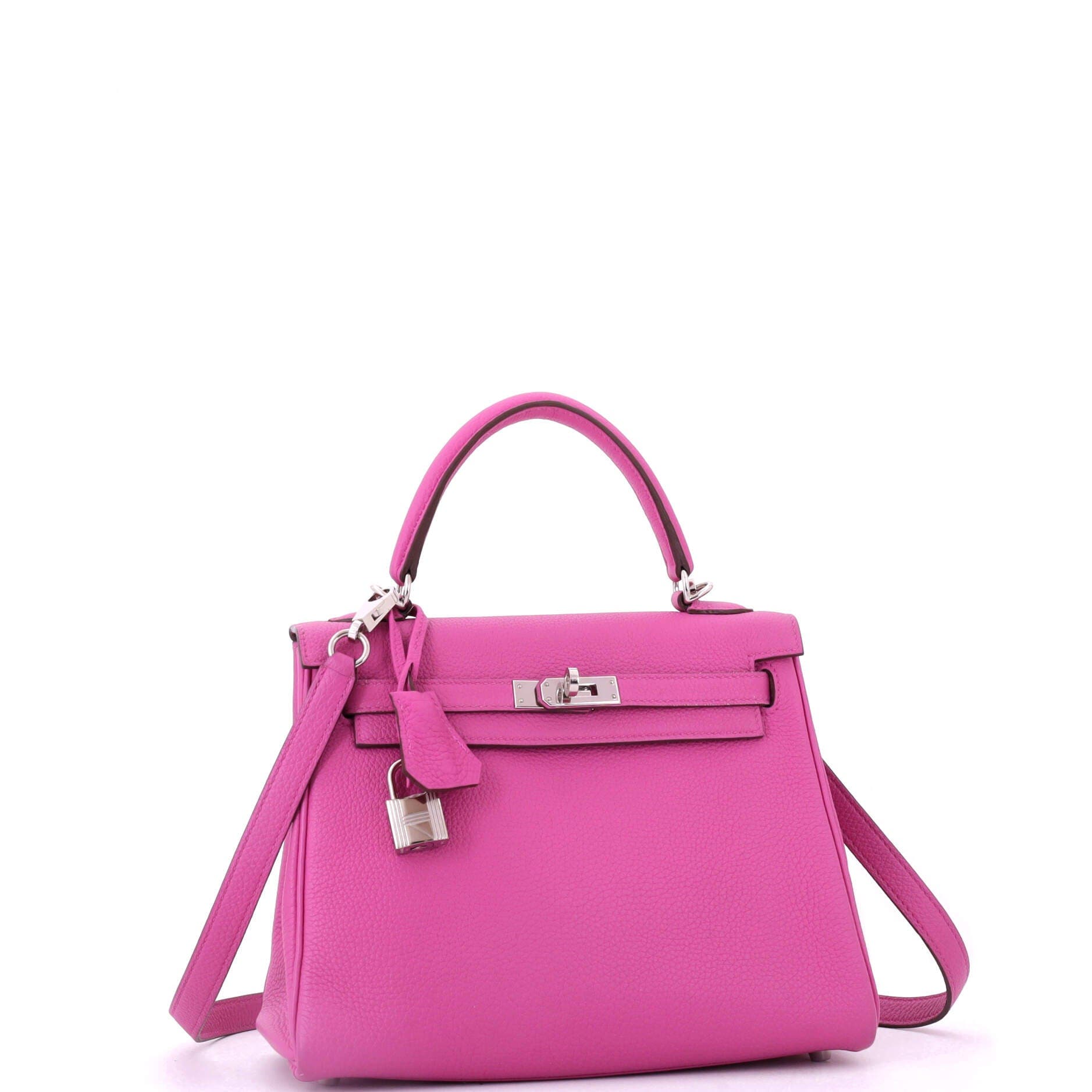 Pre-Owned Hermes Kelly Handbag Pink Togo with Palladium Hardware 25, Alternate, color, 