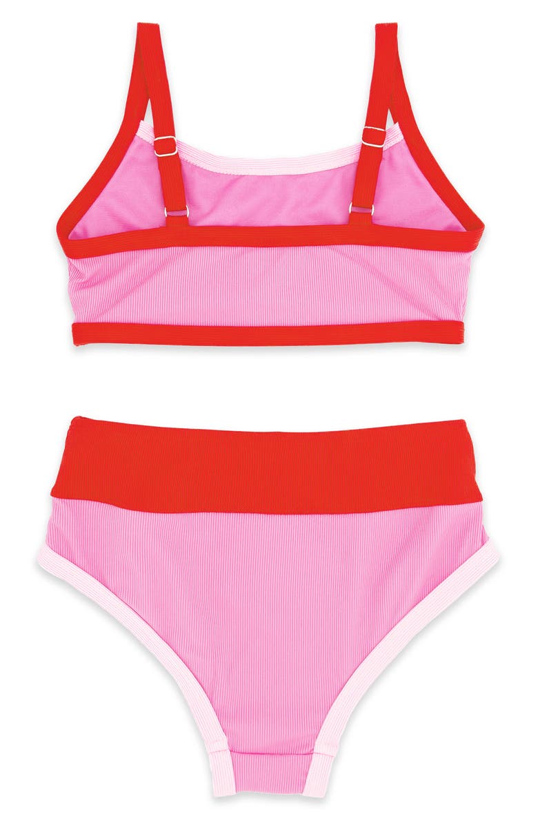 Feather 4 Arrow Kids' Retro Ringer UPF 50+ Two-Piece Swimsuit, Alternate, color,