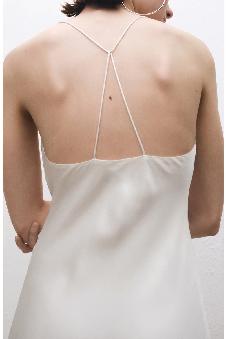 Mulberry Silk Blend Cowl Neck Slipdress, Alternate, color, OFF WHITE