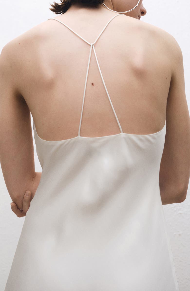 MANGO Mulberry Silk Blend Cowl Neck Slipdress, Alternate, color,