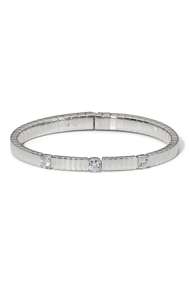 Delancey Hinge Bracelet, Main, color, RHODIUM