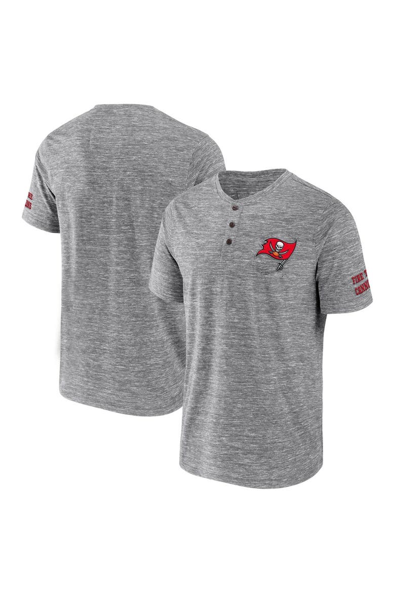 Men's NFL x Darius Rucker Collection by Fanatics Heathered Gray Tampa Bay Buccaneers Slub Henley T-Shirt, Main, color, Heather Gray
