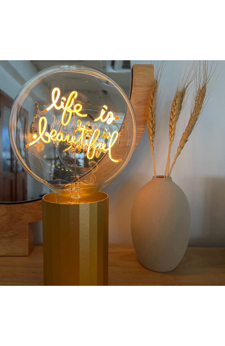 MITB Life Is Beautiful Portable Table Lamp, Alternate, color, Gold