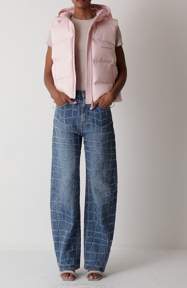 Alexander Wang Crop Hooded Down Puffer Vest | Nordstrom