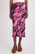 Dries Van Noten Sati Double Dye Floral Jacquard Satin Midi Skirt