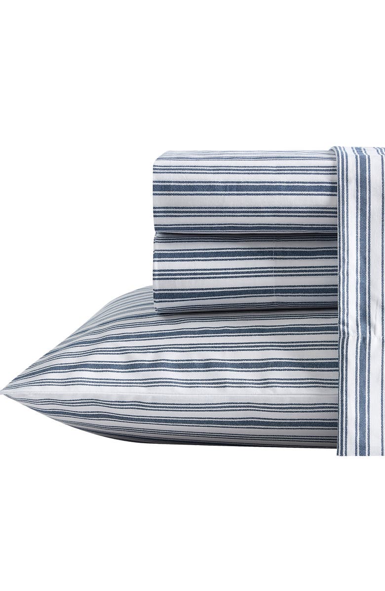 Nautica Coleridge Stripe Sheet Set, Alternate, color, Marine Blue