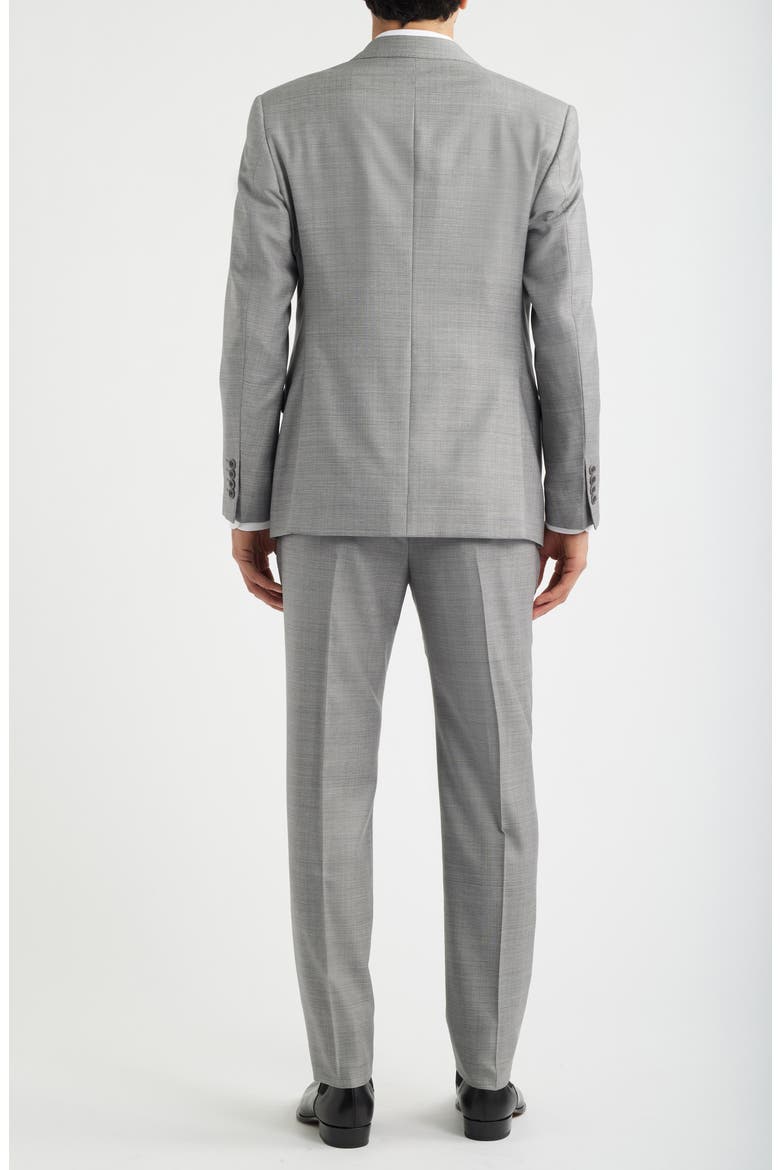 Light Grey Melange Virgin Wool Suit, Alternate, color, SOLID LIGHT/ PASTEL GREY