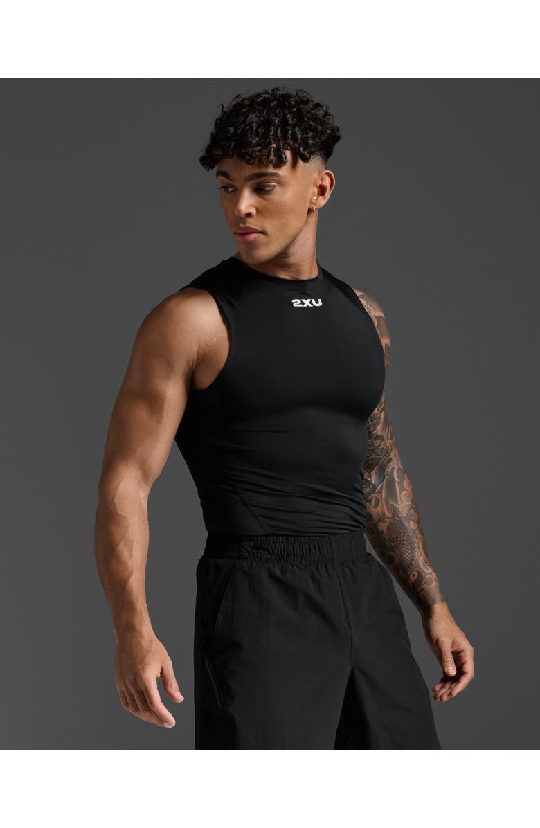 2XU Core Compression Sleeveless, Main, color, Black/Silver