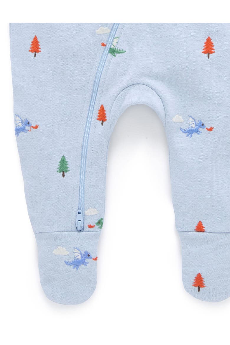 Embroidered Fleece Zip Baby Boy Footie, Alternate, color, Dragon Broderie