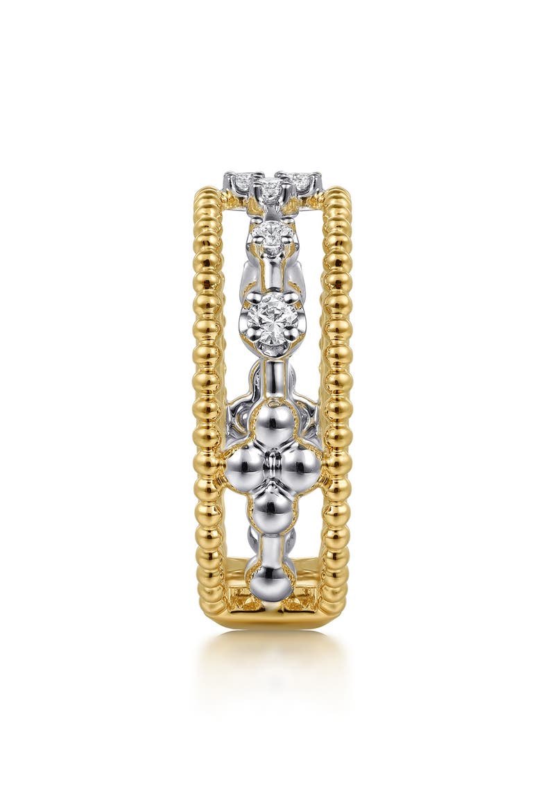 Bujukan Two-Tone 14K Gold & Diamond Stackable Ring, Alternate, color, TWO TONE