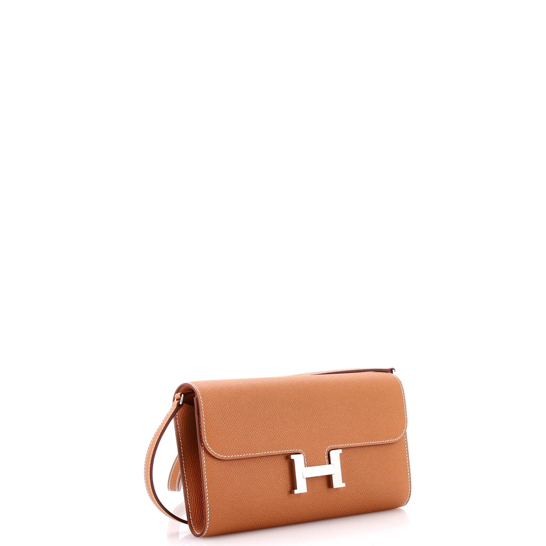 Pre-Owned Hermes Constance To Go Wallet Epsom, Alternate, color, Gold