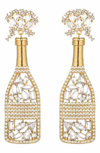 Pop Champagne Cubic Zirconia Drop Earrings