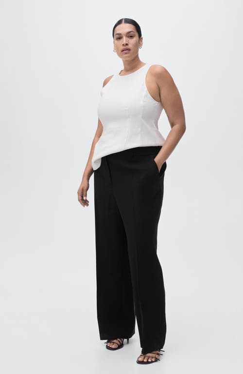 Mango Carlos Wide Leg Pants In Black