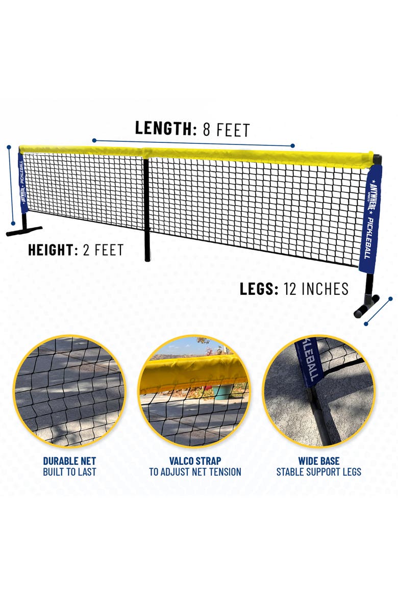 Youth Pickleball Set 8Pc Ultimate Game Play Kit, 8', Alternate, color, Multicolored