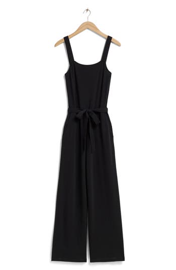 & Other Stories Tie Waist Jumpsuit In Black