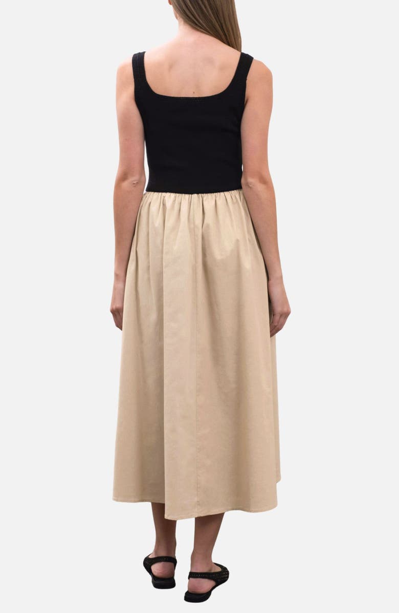 MOON RIVER Sleeveless Mixed Media Maxi Dress, Alternate, color, Natural