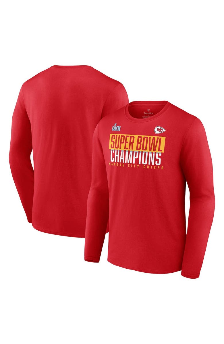 FANATICS Men's Fanatics Branded Red Kansas City Chiefs Super Bowl LVII Champions Big & Tall Foam Finger Long Sleeve T-Shirt, Main, color, 