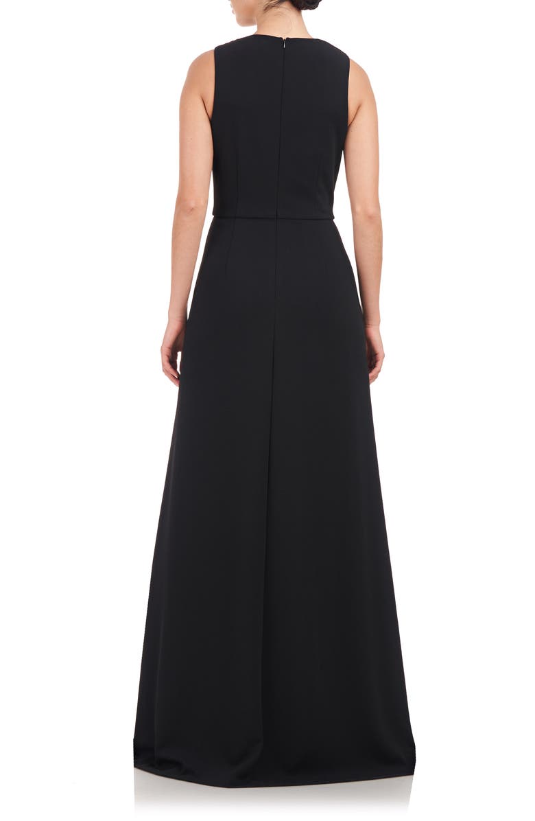 JS Collections Marcelle Asymmetric Neck Scuba Crepe A-Line Gown, Alternate, color, 
