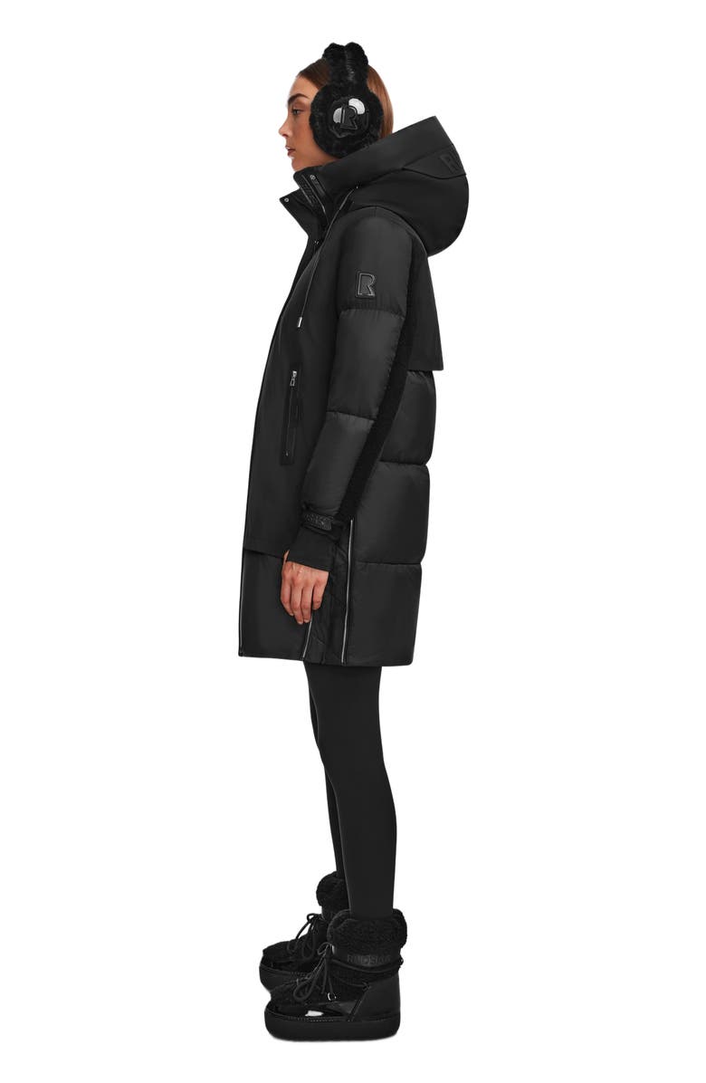 Rudsak LAYAN WOMEN'S MID-LENGTH DOWN PARKA WITH FAUX SHEARLING TRIM, Alternate, color, 