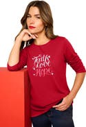 Roaman's Plus Size Graphic Long Sleeve Tee