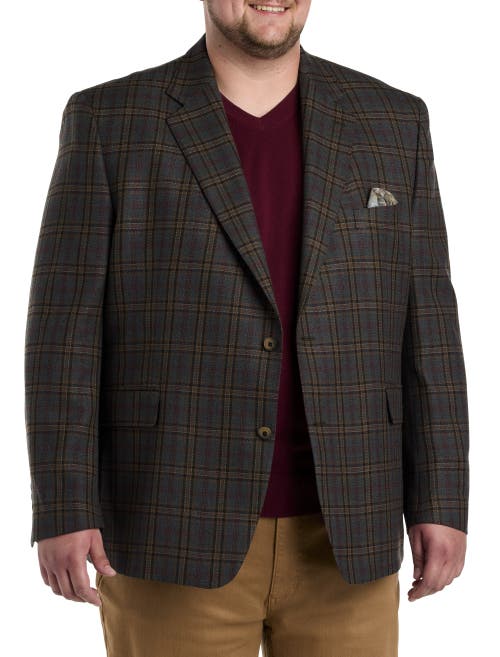 Tallia Wool-blend Plaid Sport Coat In Green