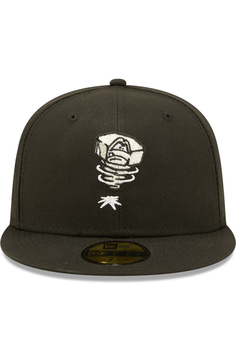 New Era Men's New Era Black Lansing Lugnuts Authentic Collection Team 59FIFTY Fitted Hat, Alternate, color, Black