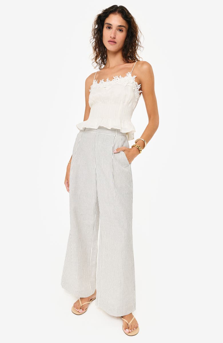 CAMI NYC Sanika Peplum Linen Camisole, Alternate, color, Macadamia