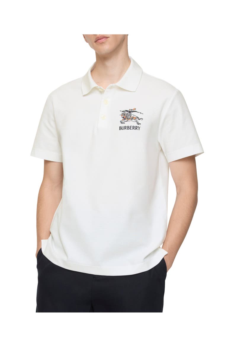 Knight Logo Cotton Polo Shirt, Alternate, color, Chalk white