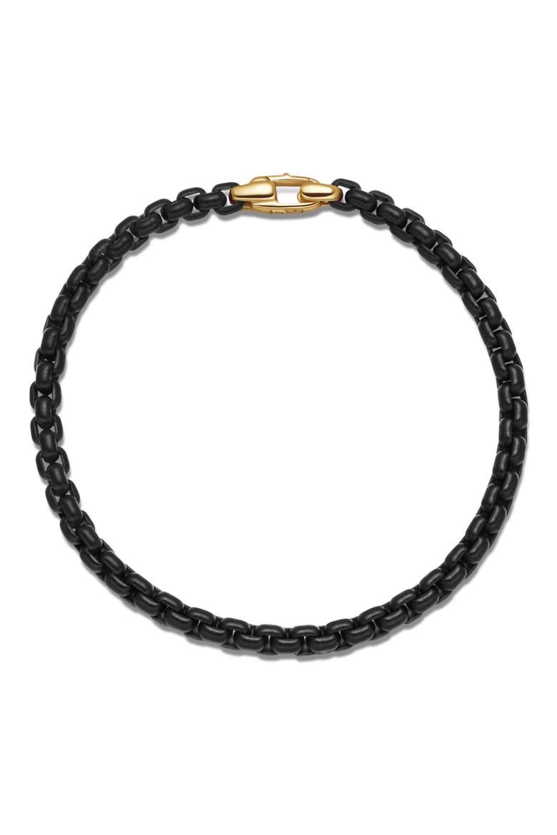 Bel Aire Chain Bracelet in Black with 14K Yellow Gold Accent, 4mm, Alternate, color, GOLD/ BLACK STEEL