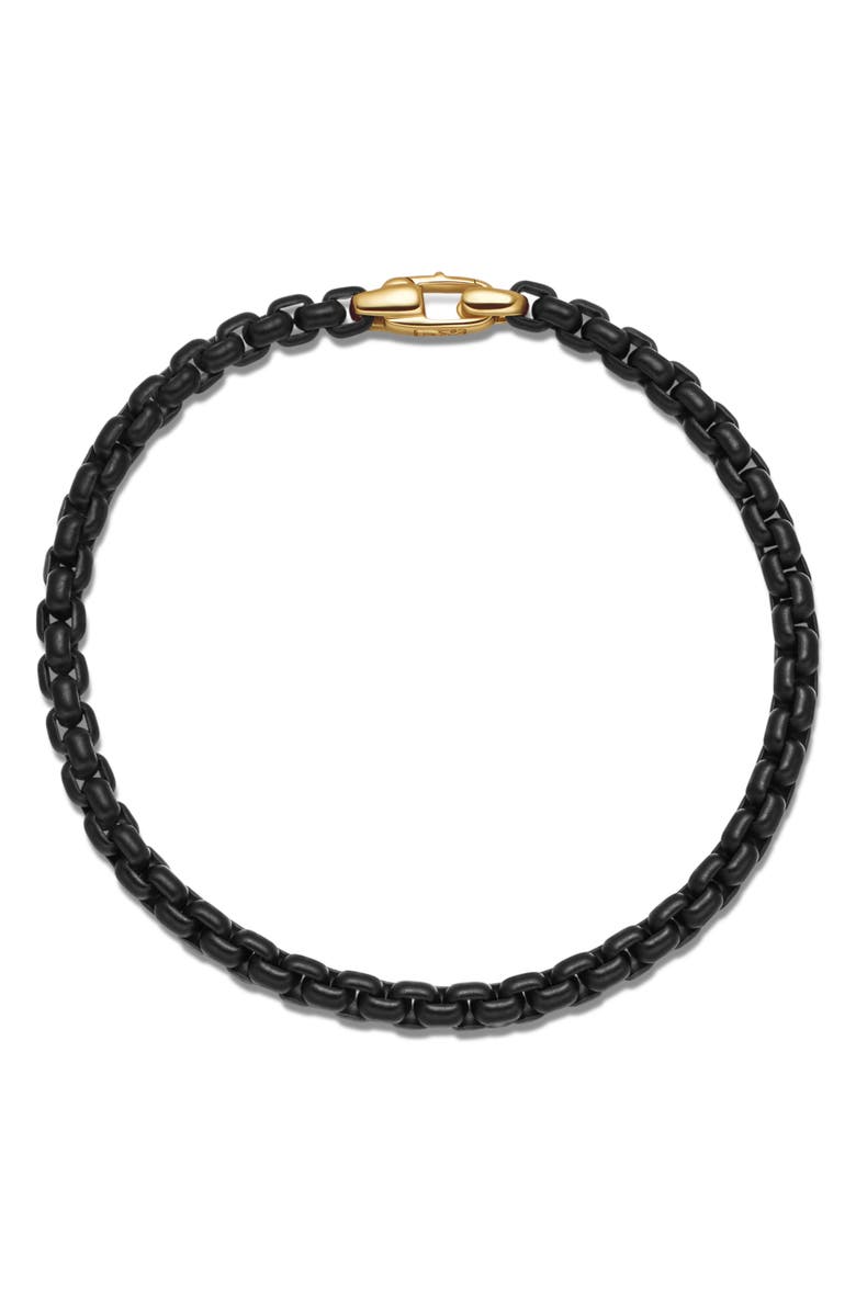 David Yurman Bel Aire Chain Bracelet in Black with 14K Yellow Gold Accent, 4mm, Alternate, color, Gold/ Black Steel