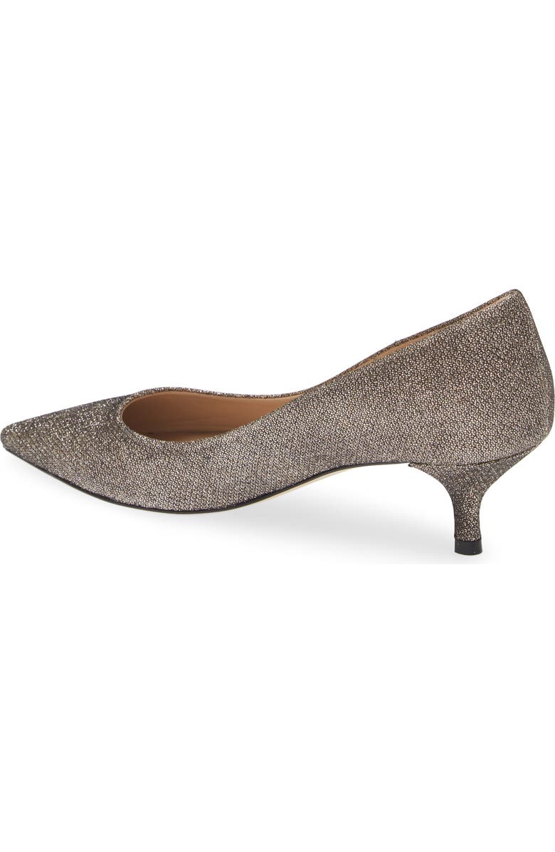 Stuart Weitzman Power Pointed Toe Kitten Heel Pump, Alternate, color, New Pyrite New Noir