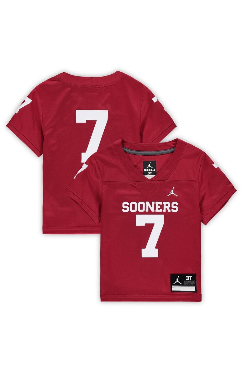 Jordan Brand Toddler Jordan Brand #7 Crimson Oklahoma Sooners Replica Football Jersey, Main, color, 