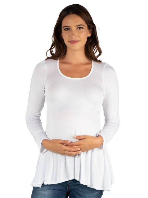 Maternity Long Sleeve Swing Style Flared Tunic Top