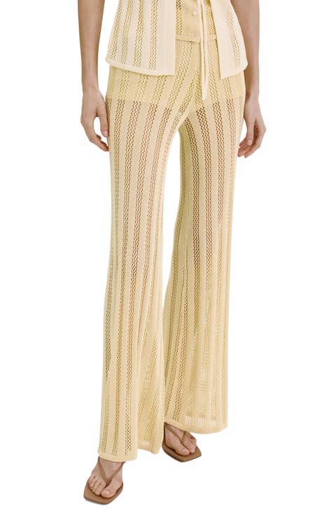 Open Knit Wide Leg Pants