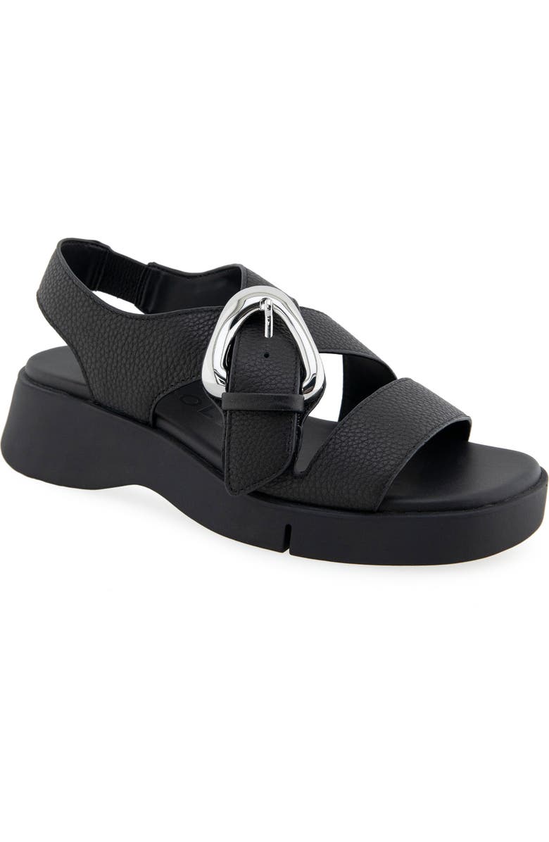 Aerosoles Fez Strappy Sandal, Main, color, Black Pebbled Leather