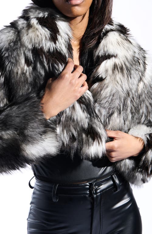 Azalea Wang Arias Faux Fur Coat In Gray