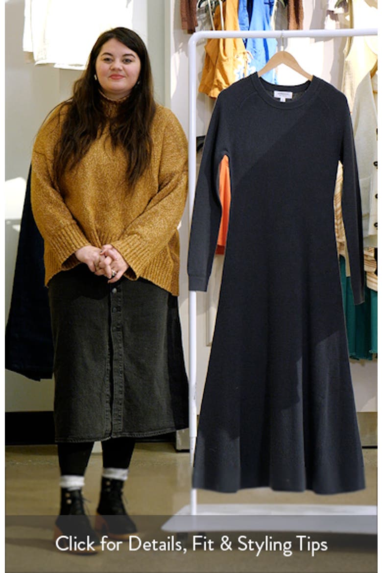 Long Sleeve Wool & Cashmere Rib Maxi Dress video
