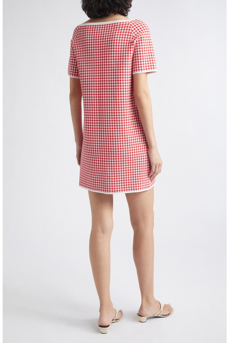 Micah Gingham Stretch Knit Minidress, Alternate, color, RED GINGHAM