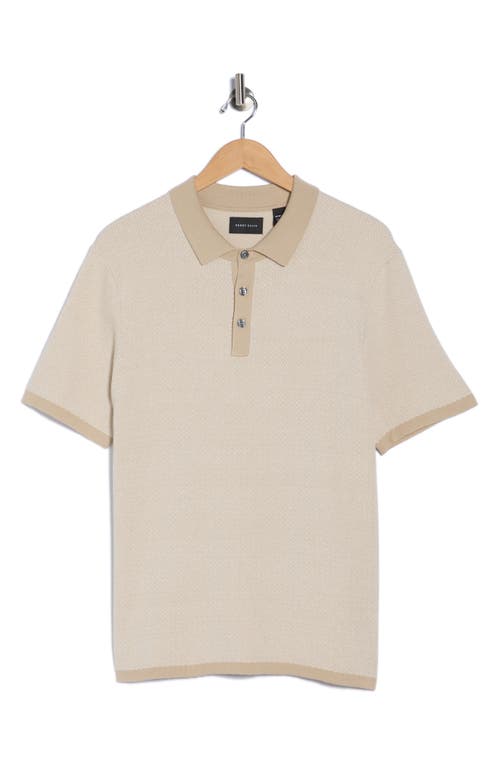 Perry Ellis Geometric Jacquard Polo In Neutral